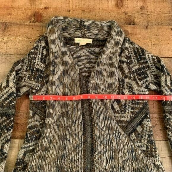 Staring at stars womens open front long length asymmetrical knit cardigan - S - Picture 6 of 7